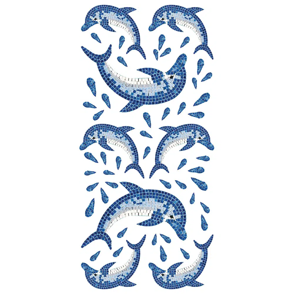 Δελφίνια μωσαϊκό βινυλίου αυτοκόλλητα διακόσμησης