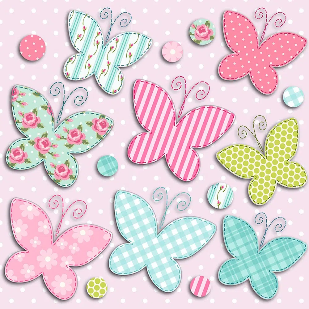 Butterfly παιδικά διακοσμητικά αυτοκόλλητα τοίχου τριών επιπέδων