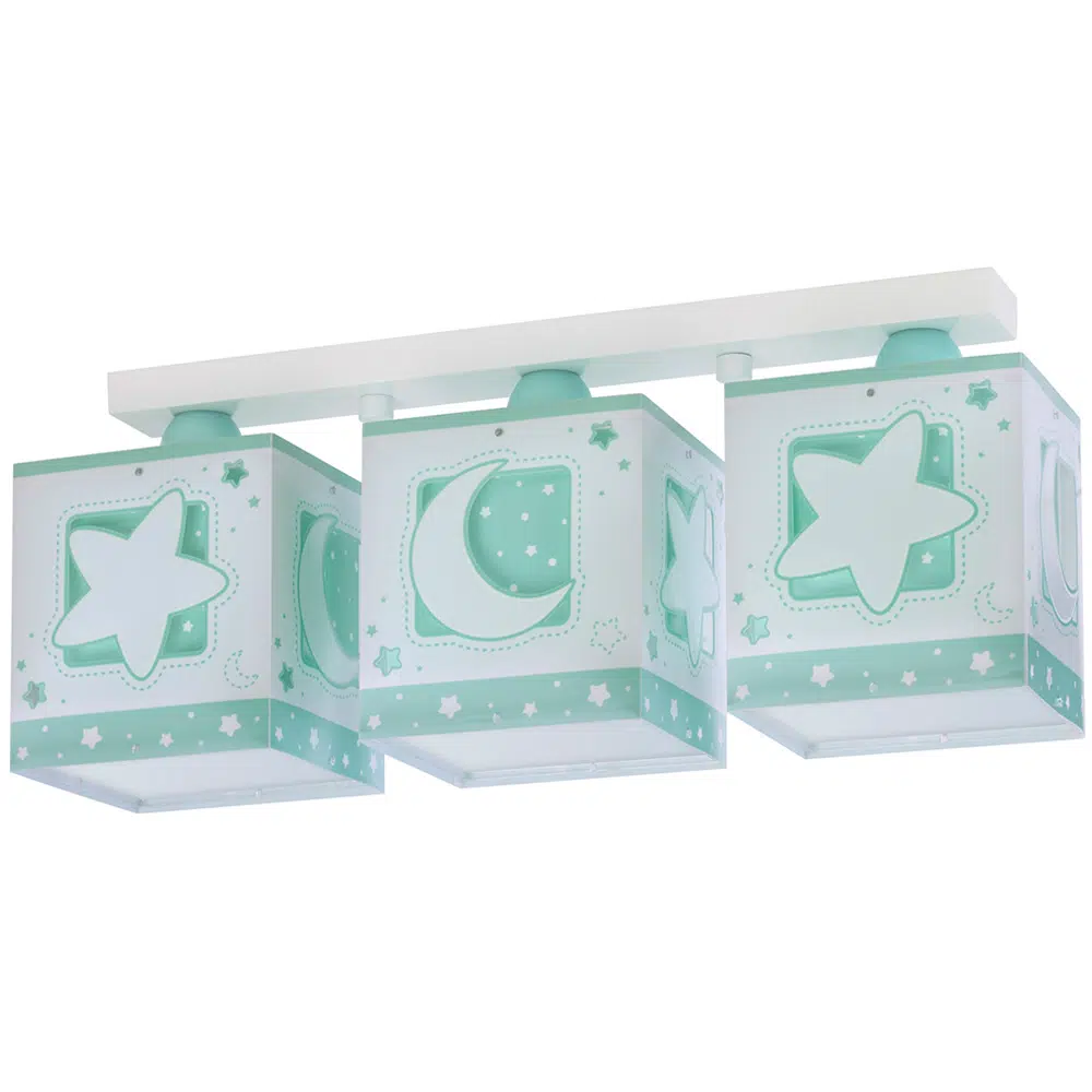 Moonlight Green παιδικό φωτιστικό τρίφωτο οροφής