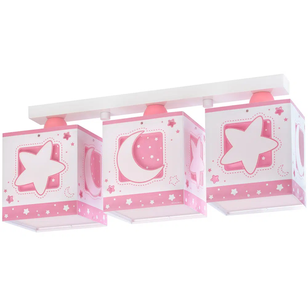Moonlight Pink παιδικό φωτιστικό τρίφωτο οροφής