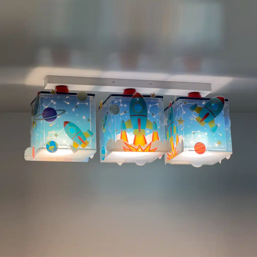 ROCKET τρίφωτο παιδικό φωτιστικό σε ράγα