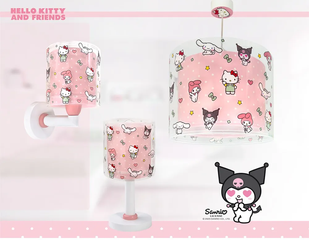 Χαριτωμένα παιδικά φωτιστικά με Hello Kitty και Sanrio, διακοσμητικά παιδικού δωματίου, ιδανικά για κορίτσια.